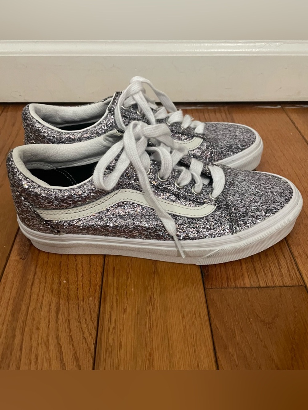 Vans Old Skool Silver Chunky Glitter Sneakers - Picture 6 of 10